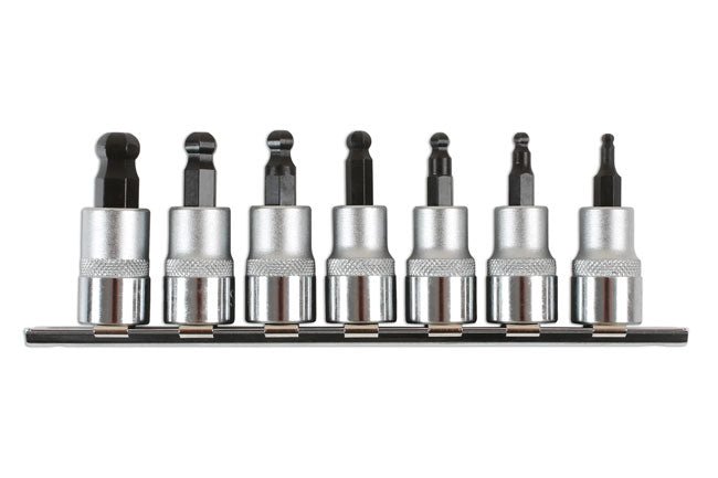 Laser Tools 2179 Ball End Hex Socket Bit Set 3/8"D 7pc Laser Tools