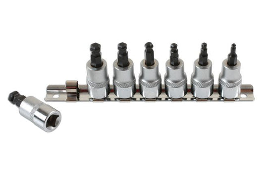 Laser Tools 2179 Ball End Hex Socket Bit Set 3/8"D 7pc Laser Tools