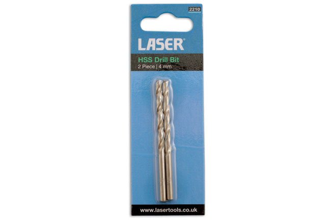 Laser Tools 2210 HSS Drill Bit 4mm 2pc Laser Tools