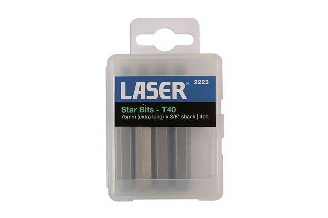 Laser Tools 2223 Long Star Bits T40 4pc Laser Tools