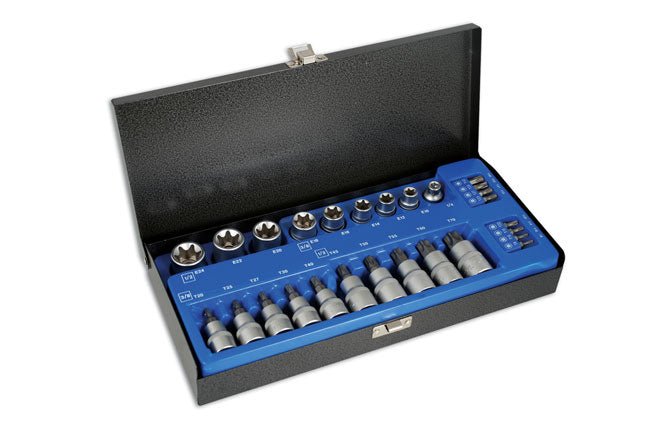 Laser Tools 2982 Star Socket & Bit Set 3/8"D, 1/2"D 27pc Laser Tools