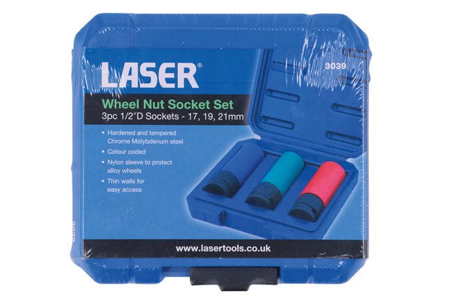 Laser Tools 3039 Wheel Nut Set 1/2"D 3pc Laser Tools