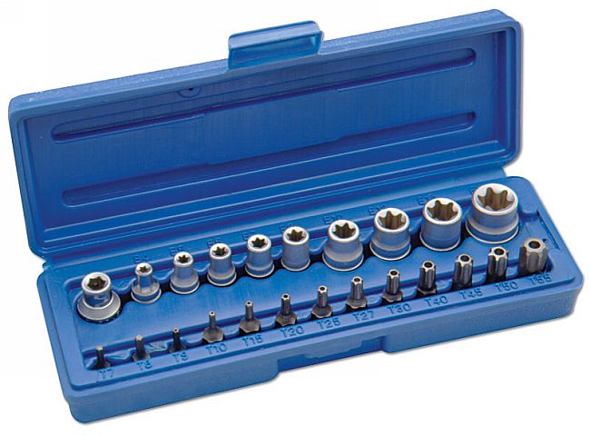 Laser Tools 3081 Star Socket & Bit Set 1/4"D, 3/8"D 23pc Laser Tools
