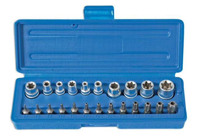 Laser Tools 3081 Star Socket & Bit Set 1/4"D, 3/8"D 23pc Laser Tools