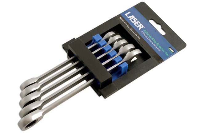 Laser Tools 3229 Ratchet Ring Combination Spanner Set 5pc Laser Tools