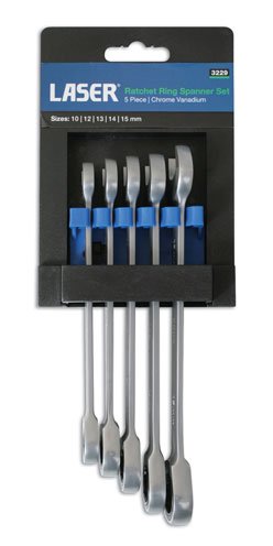 Laser Tools 3229 Ratchet Ring Combination Spanner Set 5pc Laser Tools