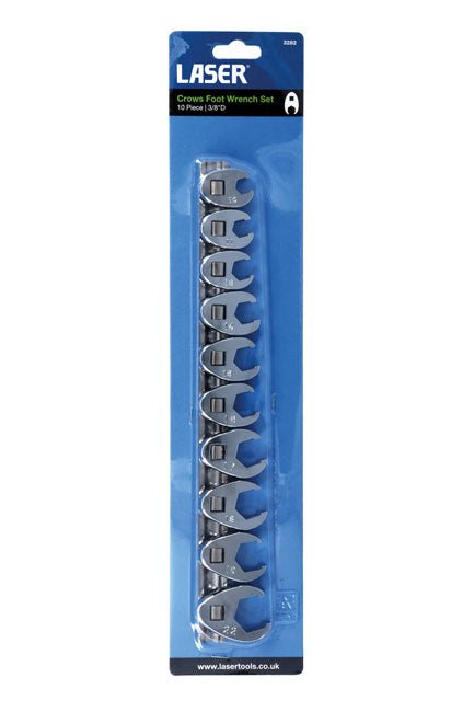 Laser Tools 3282 Crows Foot Wrench Set 3/8"D 10pc Laser Tools