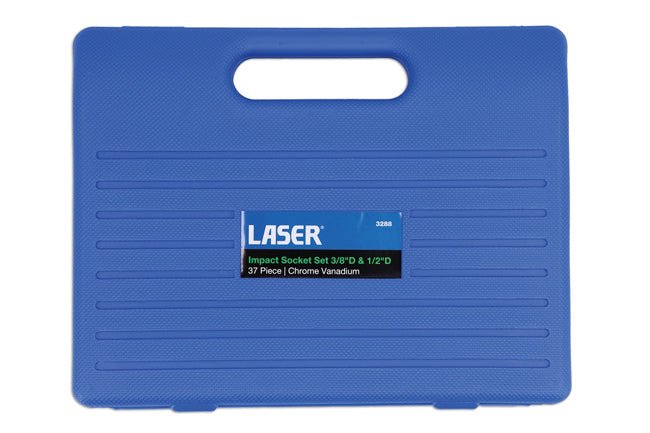 Laser Tools 3288 Impact Socket Set 3/8"D, 1/2"D 37pc Laser Tools