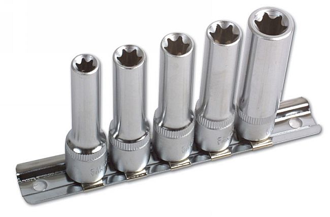 Laser Tools 3393 Deep Star Socket Set 3/8"D 5pc Laser Tools