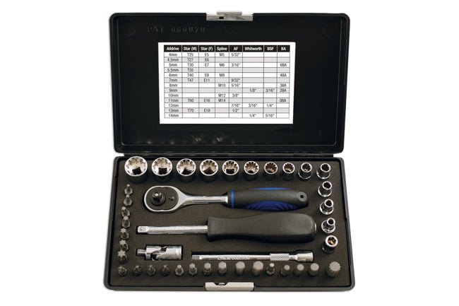 Laser Tools 3568 Alldrive Socket & Bit Set 1/4"D 40pc Laser Tools