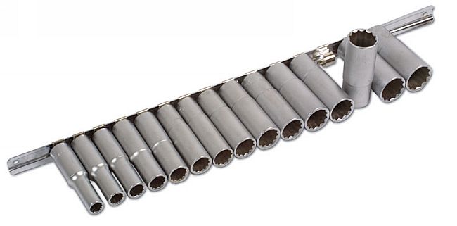 Laser Tools 3660 Bi-Hex Deep Socket 1/2"D Set 15pc Laser Tools