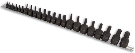 Laser Tools 3929 Star Socket Bit Set 1/4"D, 3/8"D, 1/2"D 23pc Laser Tools