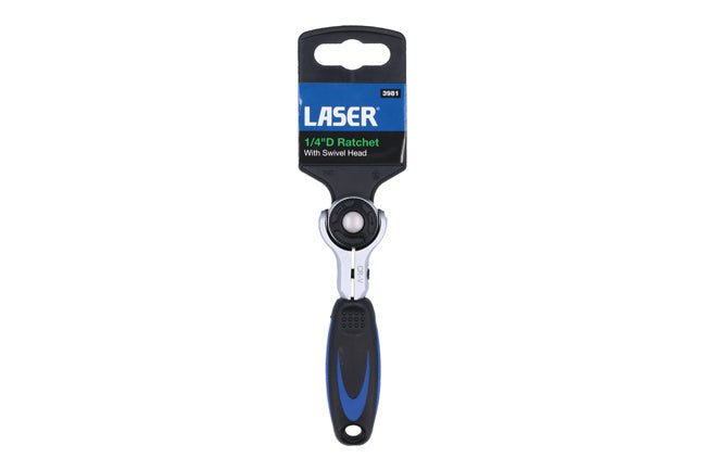 Laser Tools 3981 Swivel Head Ratchet 1/4"D Laser Tools