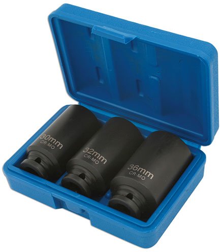 Laser Tools 4146 Hub Nut Socket Set 1/2"D 3pc Laser Tools