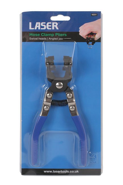 Laser Tools 4231 Hose Clamp Pliers - Angled, Swivel Jaws Laser Tools