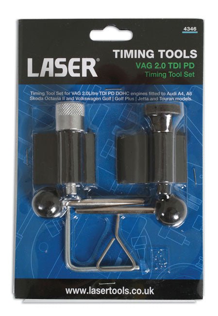 Laser Tools 4346 Timing Tool Set - for VAG 2.0L TDi PD Laser Tools