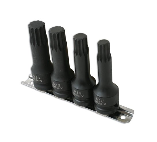 Laser Tools 4392 Spline Bit Set 1/2"D 4pc Laser Tools