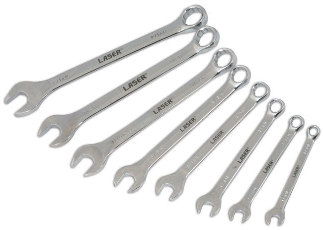 Laser Tools 4446 Whitworth Combination Spanner Set 1/8" - 9/16" 8pc Laser Tools