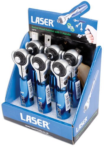 Laser Tools 4775 Swivel Head Ratchet 3/8"D (CD) Laser Tools