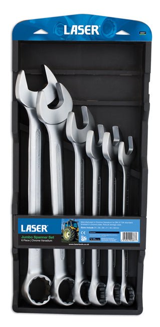 Laser Tools 4887 Jumbo Combination Spanner Set 6pc Laser Tools