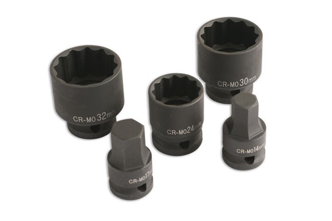 Laser Tools 4925 Hub Nut Socket Set 1/2"D 5pc - for VAG Laser Tools