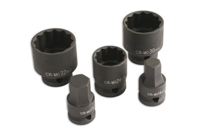 Laser Tools 4925 Hub Nut Socket Set 1/2"D 5pc - for VAG Laser Tools