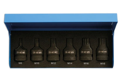 Laser Tools 4939 Impact Spline Socket Bit Set 1/2"D 6pc Laser Tools