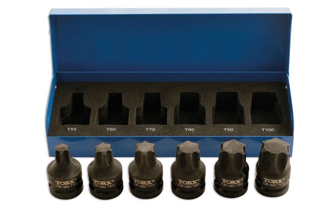 Laser Tools 4947 Heavy Duty TorxÂ® Socket Bit Set 1/2"D 6pc Laser Tools