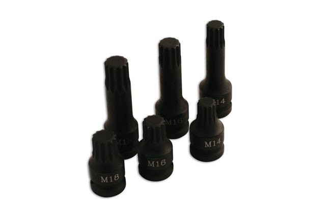 Laser Tools 5019 Spline Bit Set 1/2"D 6pc Laser Tools