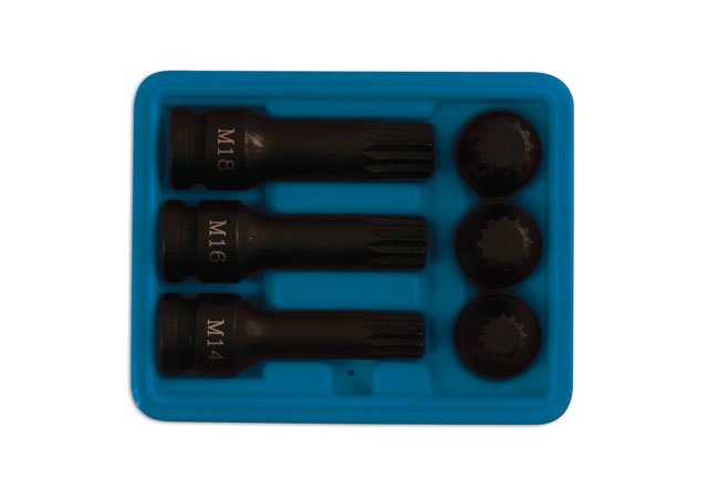 Laser Tools 5019 Spline Bit Set 1/2"D 6pc Laser Tools