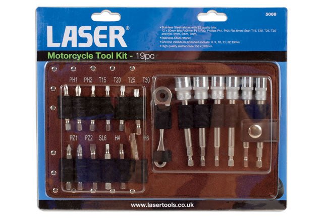 Laser Tools 5068 Motorcycle Tool Kit 19pc Laser Tools
