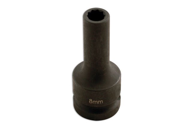 Laser Tools 5132 Split Rim Impact Socket 1/2"D 8mm x 10pt Laser Tools