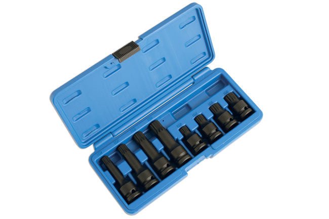 Laser Tools 5273 Impact Tamperproof Spline Socket Bit Set 1/2"D 8pc Laser Tools
