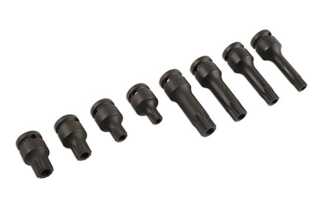 Laser Tools 5273 Impact Tamperproof Spline Socket Bit Set 1/2"D 8pc Laser Tools