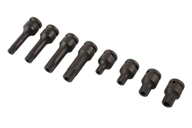 Laser Tools 5273 Impact Tamperproof Spline Socket Bit Set 1/2"D 8pc Laser Tools