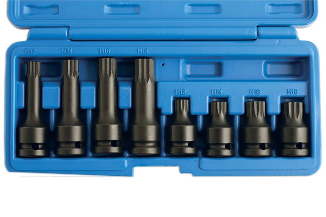 Laser Tools 5273 Impact Tamperproof Spline Socket Bit Set 1/2"D 8pc Laser Tools