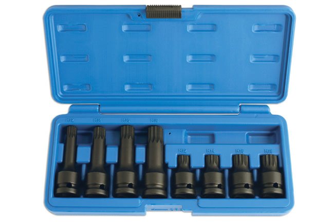 Laser Tools 5273 Impact Tamperproof Spline Socket Bit Set 1/2"D 8pc Laser Tools