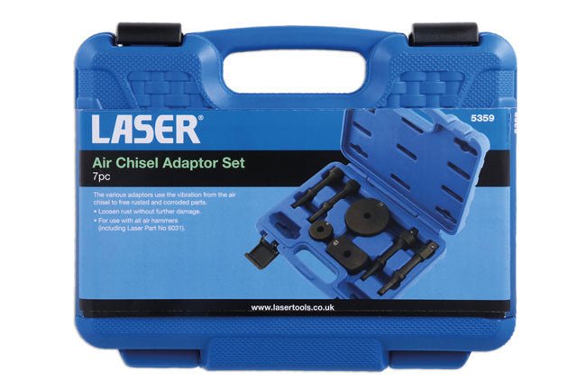 Laser Tools 5359 Vibro Air Chisel Adaptor Set 7pc Laser Tools