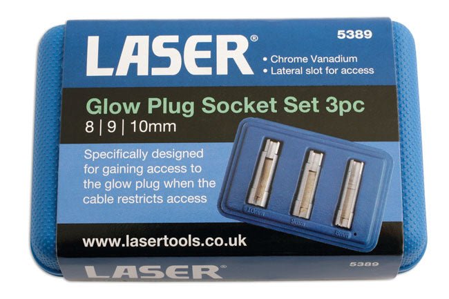 Laser Tools 5389 Glow Plug Socket Set 3pc Laser Tools