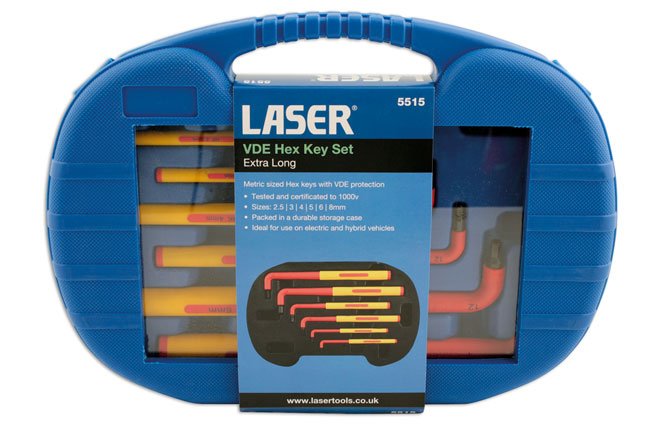 Laser Tools 5515 Extra Long Insulated Hex Key Set 6pc Laser Tools