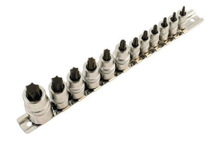 Laser Tools 5521 Stubby Star Socket Bit Set 1/4"D, 3/8"D, 1/2"D 12pc Laser Tools