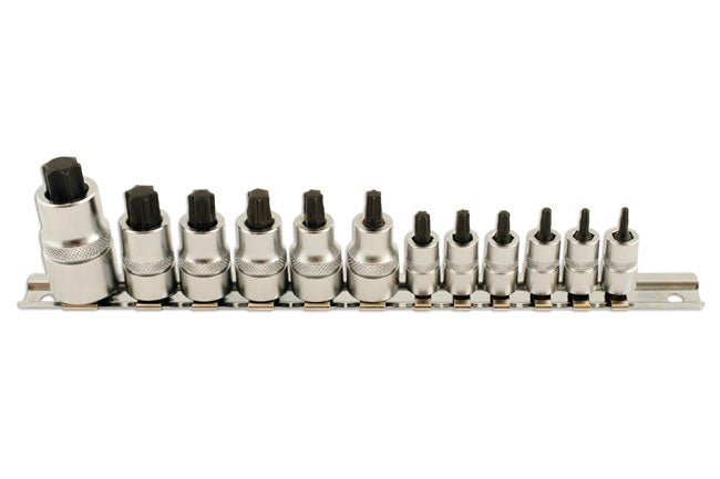 Laser Tools 5521 Stubby Star Socket Bit Set 1/4"D, 3/8"D, 1/2"D 12pc Laser Tools