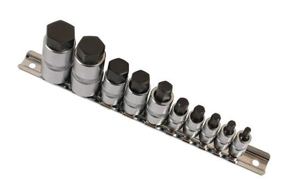 Laser Tools 5522 Hex Socket Bit Set 1/4"D, 3/8"D, 1/2"D 10pc Laser Tools