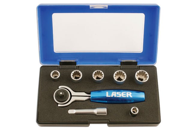 Laser Tools 5530 AlldriveÂ® Socket Set 1/4"D 8pc Laser Tools
