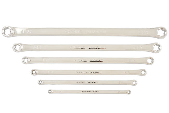 Laser Tools 5580 Extra Long Star Ring Spanner Set 6pc Laser Tools