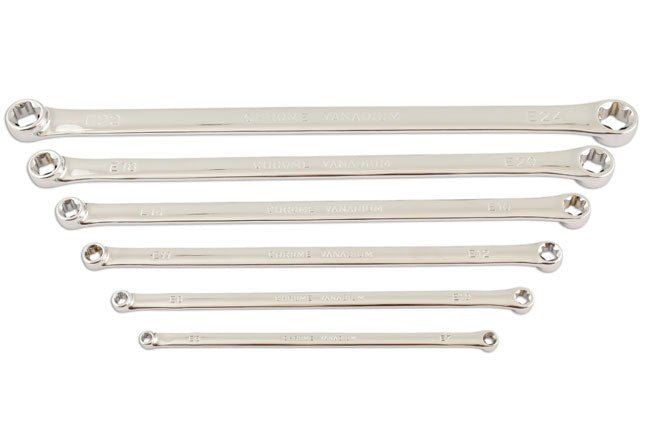 Laser Tools 5580 Extra Long Star Ring Spanner Set 6pc Laser Tools