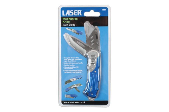 Laser Tools 5658 Twin Blade Mechanics Knife Laser Tools