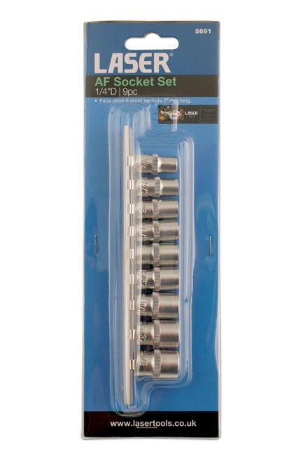 Laser Tools 5691 AF Socket Set 1/4"D 9pc Laser Tools