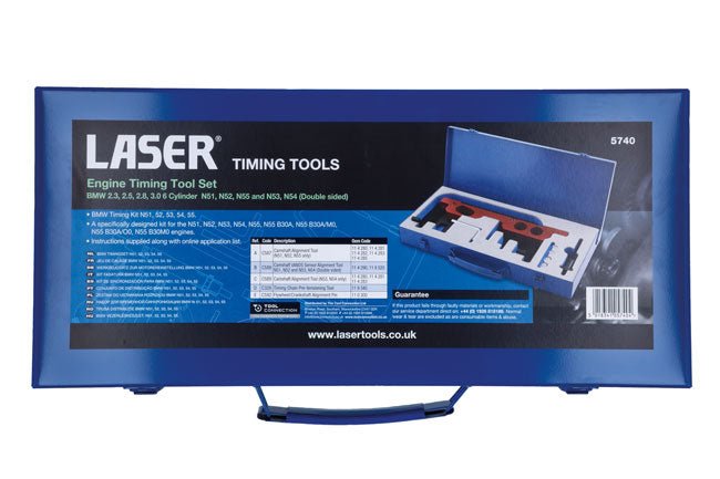 Laser Tools 5740 Engine Timing Kit - for BMW N51, 52, 53, 54, 55, S55 Laser Tools