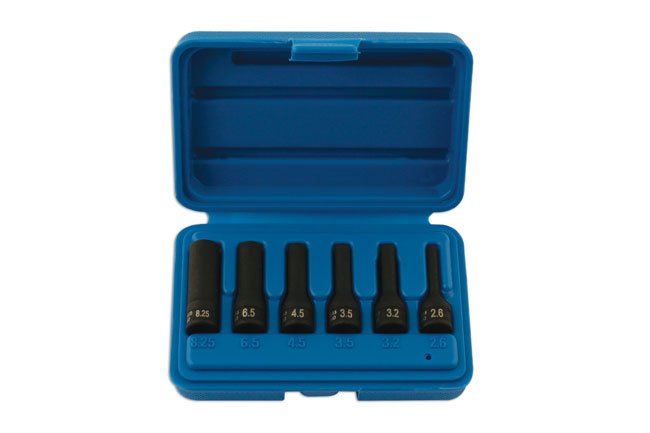 Laser Tools 5785 Glow Plug Electrode Removal Sockets 1/4"D 6pc Laser Tools